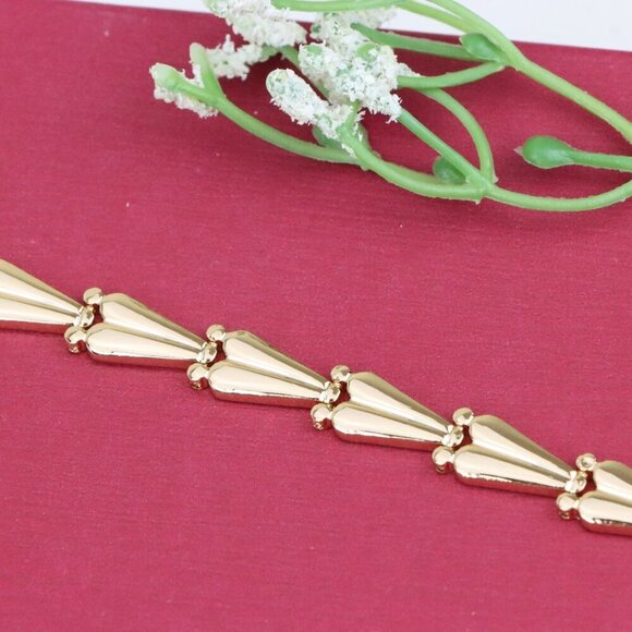 "Elegant Rose Gold Bracelet with Tapered Segment Design, XPBL0999 - Picture 10 of 12